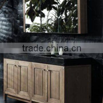Classical Floorstanding North American Style Solid Wood Mirror Bathroom Cabinet