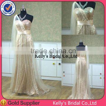 golden satin with golden beading sweetheart cocktail dress