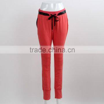 F5W30018 Red Cotton Knit Pants For Women