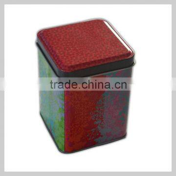 Nice small square tea tin box/tin caddy/metal customized size or logo/square packaging box