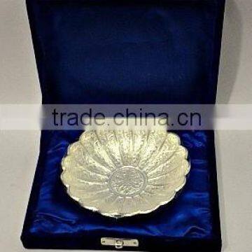 Silver Plated Bowl in Velvet Box for Corporate Gifts