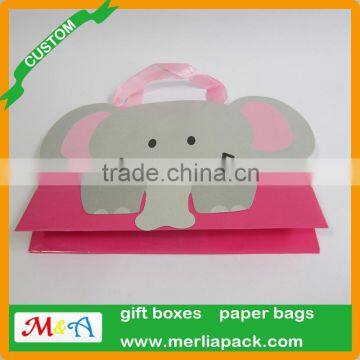 CMYK Printing Gift Wrap Bags Industrial Use Shopping Cartoon Elephant Bags