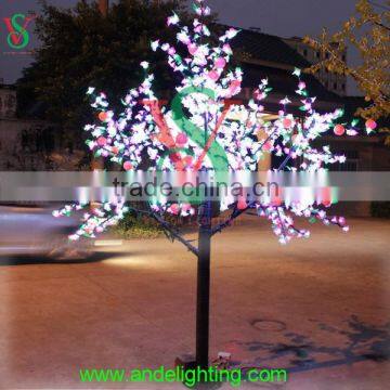 2016 new tall outdoor garden artificial tree led light with lighted fruit