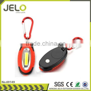 Hot Sales Promotion Egg Shape High Power COB LED Keychain Light Cheaper Gift carabiner Bag Reflector Flashlight Rubber Coating