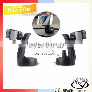 Dashboard and windscreen suction mount mobile smartphone holder