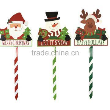 36" Wooden christmas deco garden stake holiday yard stake hot sale