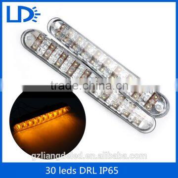 Factory wholesale led car 30leds daytime running light with turn signal