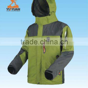 Mens stylish life jacket outdoor garments with fixed hood to keep warm