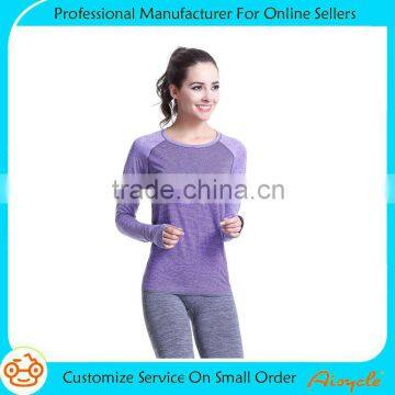 Wholesale top fashion exercise long sleeve t-shirt for women