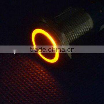 QN25-A1 25mm 110V yellow Led Stainless Switch Momentary Push Button 6 Pins Waterproof