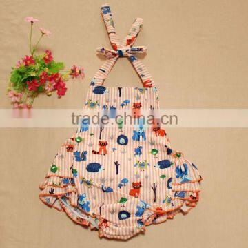 Infant Girls' Cotton Ruffles Bodysuit Summer Dresses With Floral Prints Many Styles Wholesale Baby Romper photo-4