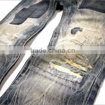High Quality Heavy Wash Ripped Jeans Wholesale Destroyed Jean American Wholesale Jeans (LOTM258) photo-6