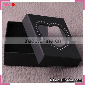 Black paper box with clear lid, hot sale paper box with pvc window