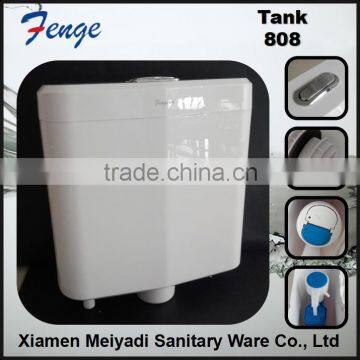 Plastic sanitary water tank with filling valve and dual flush valve