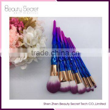 7pcs high quality colorful rainbow makeup brush set wholesale