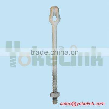 Pole Line Hardware Electric Power Fitting Assembly Guy Bolt Hot Dip Galvanized Screw Bolt Forged Thimble Eye Bolt