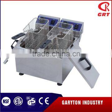 GRT - E062V Commercial Kitchen 2 Tanks Stainless Steel Deep Fryers photo-2