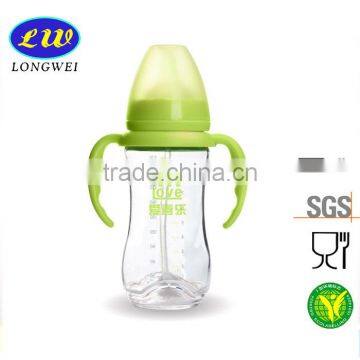 2017 uneasy broken glass material baby feeding bottle