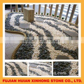 wholesale black and white pebble stone for floor decorative