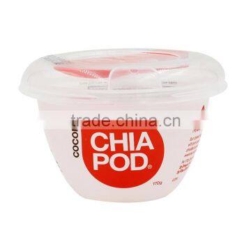 170g/6oz IML Label Deisgn Plastic White and Red Color Thin Wall Yogurt Crock Pot/Bucket,Yogurt and Cream Instant Pot With Spoon photo-5