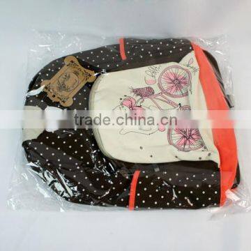 Lightweight Dots and Cartoon Printting Canvas Laptop Backpack Cute School Bag photo-2