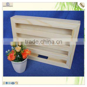 Simple Elegant Large Cuboid Plate Lid Plain Pine Wooden Box photo-5