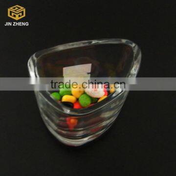 Triangle Design Clear Glass Candle Holder , Wax Glass Candle Holder Wholesale photo-2