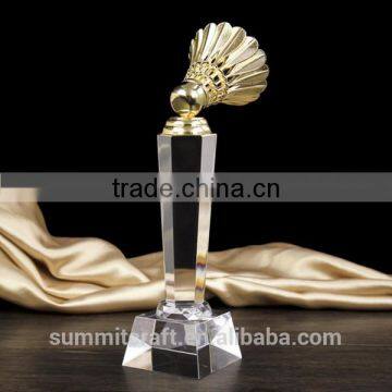 Clear Crystal Sport Trophy Badminton Trophy photo-2