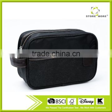 Store More Black Canvas Shape Cosmetic Bag With Side Handle