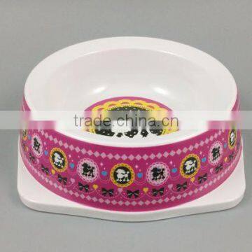 Hot Sale Custom Printed Double Lattice Melamine Dog Bowls,Puppy Bowls