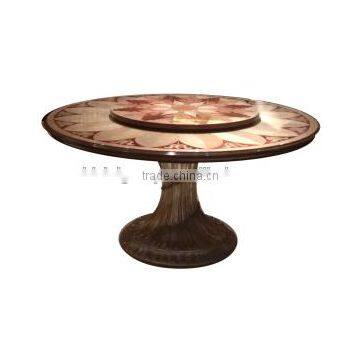 Exquisite Luxury European Imperial Handmade Round Dining Table With Beautiful Floral Table Top BF12-04254c photo-2