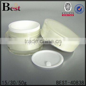 Unique Acrylic Cream Jar for Cosmetics Packing White Color 30g 50g Cheap Plastic Jars photo-3