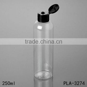 250ml Best Sellers Hot Product Round Shoulders Hot Fill Pet Bottle Flip Cap Cosmetic Shampoo Cleaser Plastic Bottle Cost Price photo-2