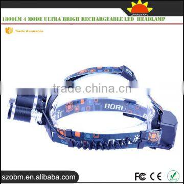 Multipurpose RJ-5000 XM-L2 Led Headlamp 1800Lm 4 Mode Ultra Brigh Rechargeable Led Headlamp photo-2