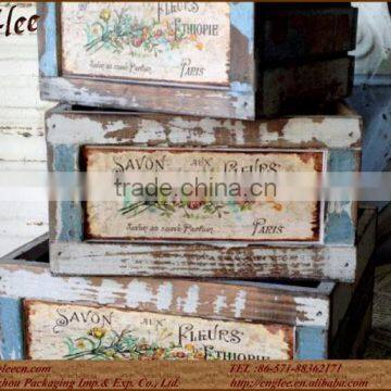 antique hot sale wooden crate postale wooden planters