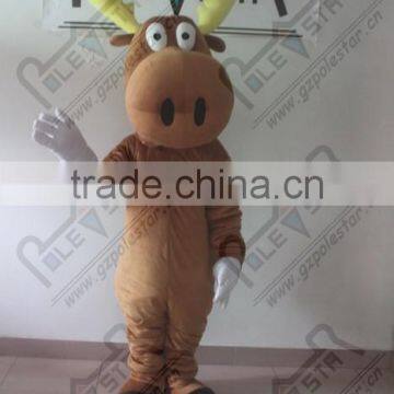 Brown deer cartoon mascot costume