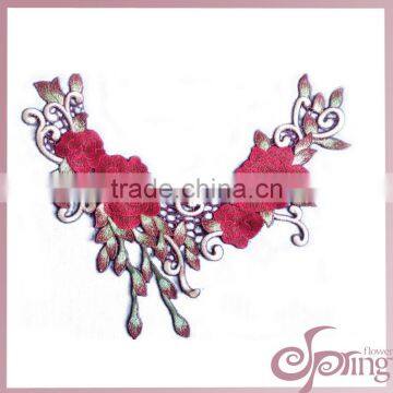 embroidery collar with colorful flower