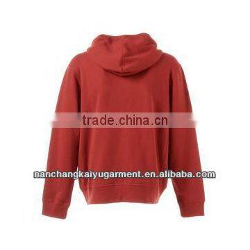 Winter Orange Red Men's Zipper Hooded Hoodie