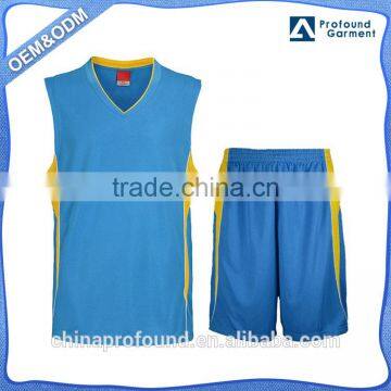 Custom V neck Plain basketball wear sleeveless sport jersey