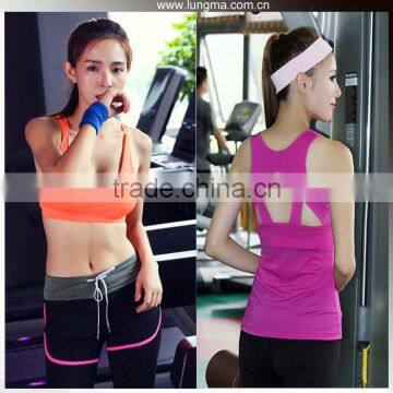 Oem Fashion Dry Fit Crop Top Custom Print Yoga Top Sports Sleeveless Gym Wear