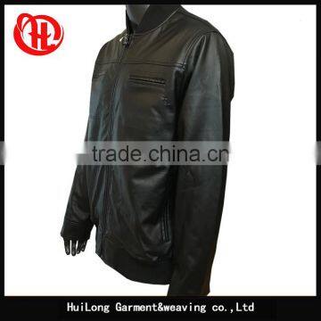 Customized Bomber Style Men pu Leather Jacket for Men photo-3