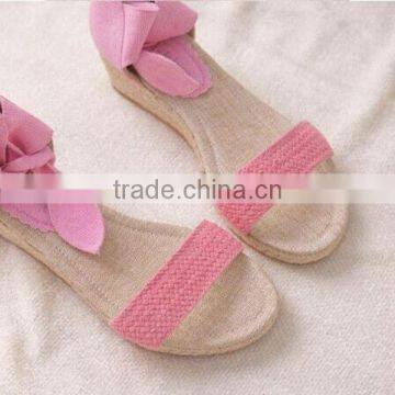 HFR-T0022 fashion flat summer sandals 2014 for women canvas china wholesale sandals