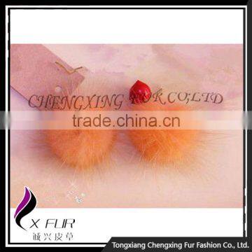 CX-F-03 Wholesale Cheap Charming Gift Promotion Jewelry Fashion Cute Mink Fur Ball Earring photo-5