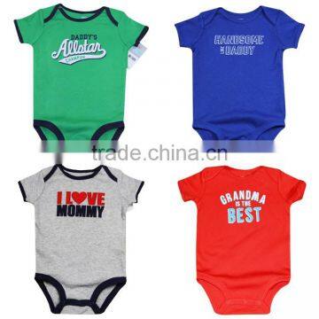 high quality Cheap 100% Cotton Printed letters Designer Baby Clothes long sleeve fashion kids romper 2015