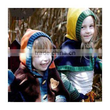 latest design girls scarf bear tippet knitting marerial super design girls warming tippet