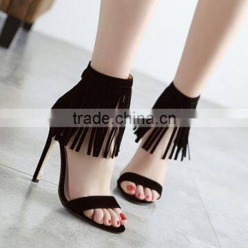 Zm50099b 2017 Summer Europe Women High Shoes Fashion Tasseles Ladies Shoes photo-4