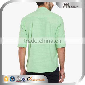 Fashion Clothing Spring Men Latest Shirt Designs Oem & Odm Solid Plain Shirt photo-3