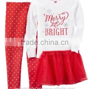 Girls red pajama 3 pcs set with tutu gown