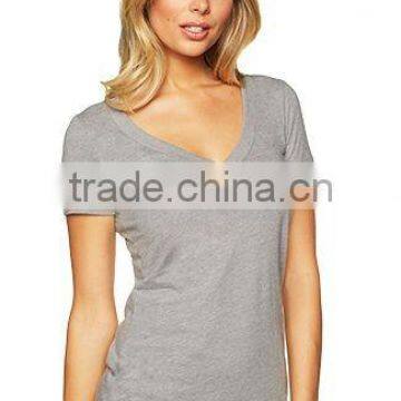 Next Level Apparel Ladies' CVC V-Neck Tee - Made From 60% Cotton, 40% Polyester Jersey and Comes With Your Logo. photo-2