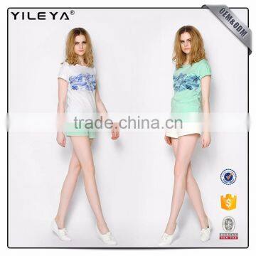 Customizable Pattern Printed O-Neck 2017 Summer Tops photo-3